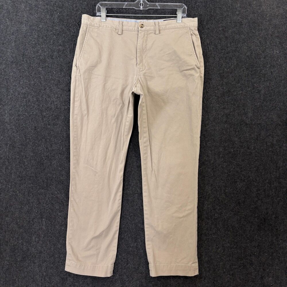 Polo Ralph Lauren Chino Pants Men's 34x29 Khaki Stretch Straight Fit Preppy